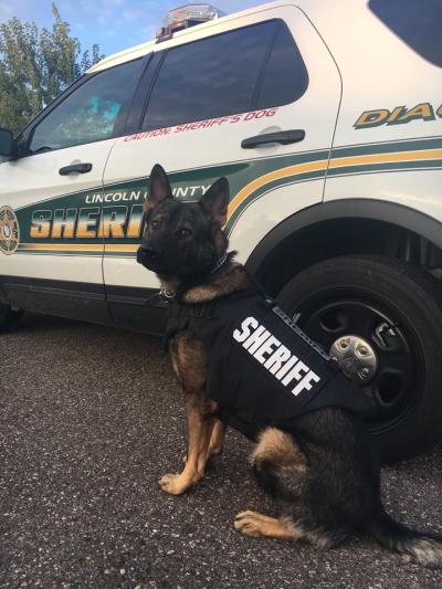 Protective vests provided by Wisconsin Vest-A-Dog and their sponsors